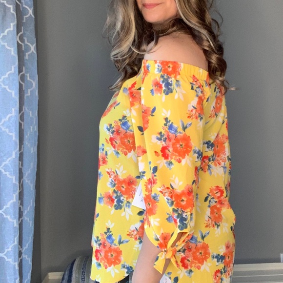 Status Grassley off shoulder blouse yellow floral - Picture 9 of 16